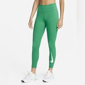 Nike Dri Fit Swoosh Run Leggings Teal Green XS